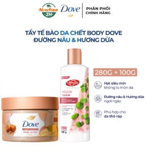 Combo Smoothie Tẩy Da Chết Dove Đường Nâu & Hương Dừa 280g + Sữa Tắm Lifebuoy 100g (Mẫu Ngẫu Nhiên)
