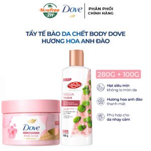 Combo Smoothie Tẩy Da Chết Dove Hương Hoa Anh Đào 280g + Sữa Tắm Lifebuoy 100g (Mẫu Ngẫu Nhiên)