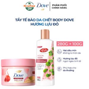 Combo Smoothie Tẩy Da Chết Dove Hương Lựu Đỏ 280g + Sữa Tắm Lifebuoy 100g (Mẫu Ngẫu Nhiên)