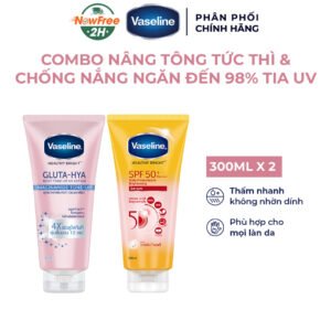 Combo Vaseline Serum Dưỡng Thể Chống Nắng 300ml + Sữa Dưỡng Thể Nâng Tông 300ml