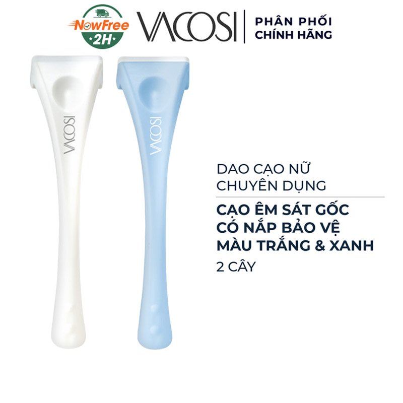 Dao Cạo Nữ Vacosi Chuyên Dụng Trắng Xanh DC16-01 (Set 2 Cây)