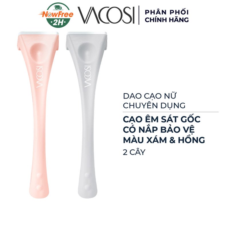 Dao Cạo Nữ Vacosi Chuyên Dụng Xám Hồng DC16-02 (Set 2 Cây)