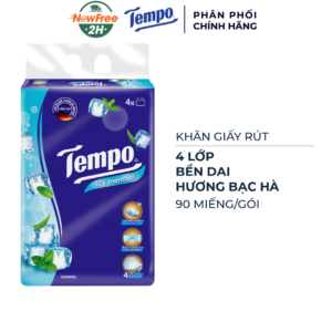 Khăn Giấy Rút Tempo Hương Bạc Hà 4 Lớp 90 Miếng/Gói