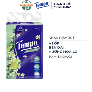 Khăn Giấy Rút Tempo Hương Hoa Lê 4 Lớp 90 Miếng/Gói