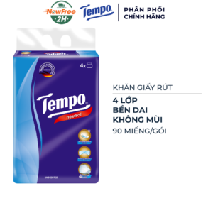 Khăn Giấy Rút Tempo Không Mùi 4 Lớp 90 Miếng/Gói