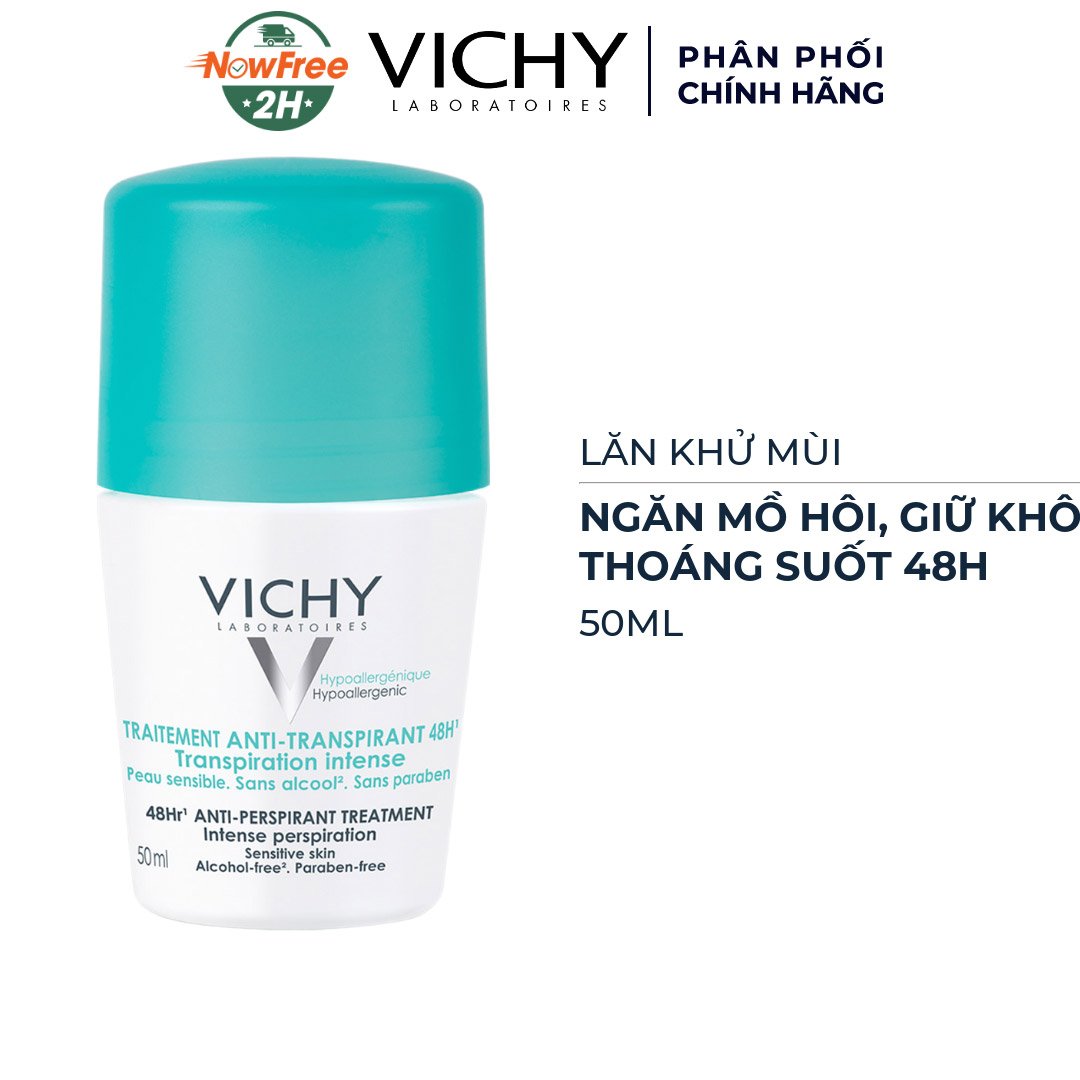Lăn Khử Mùi Vichy Khô Thoáng Vùng Da Dưới Cánh Tay 48H 50ml