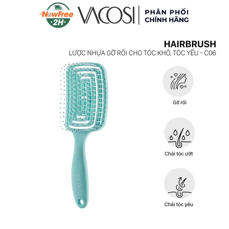 Lược Nhựa Vacosi Gỡ Rối Cho Tóc Khô, Tóc Yếu C06