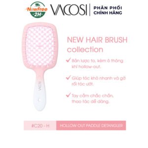 Lược Vacosi Dạng Lưới Massage & Gỡ Rối Tóc Ướt Màu Hồng C20-H