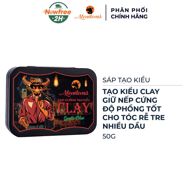 Sáp Tạo Kiểu Menitems Clay - Gentle Blue 50g