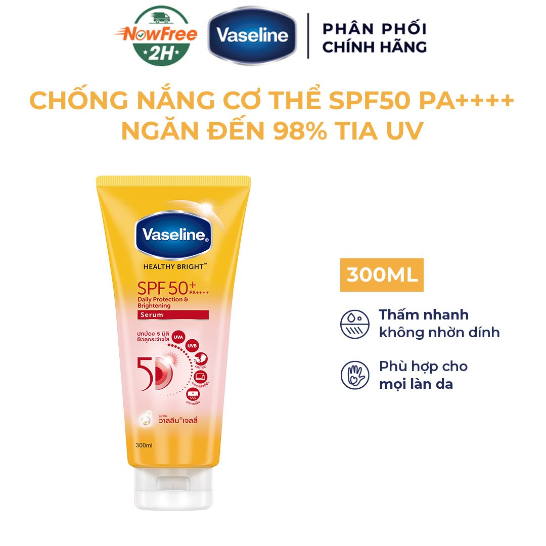 Serum Dưỡng Thể Vaseline Chống Nắng Sáng Da 300ml (Mới)