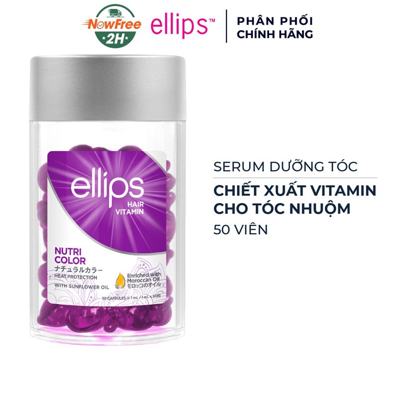 Serum Dưỡng Tóc Ellips Vitamin Cho Tóc Nhuộm Hũ 50 Viên