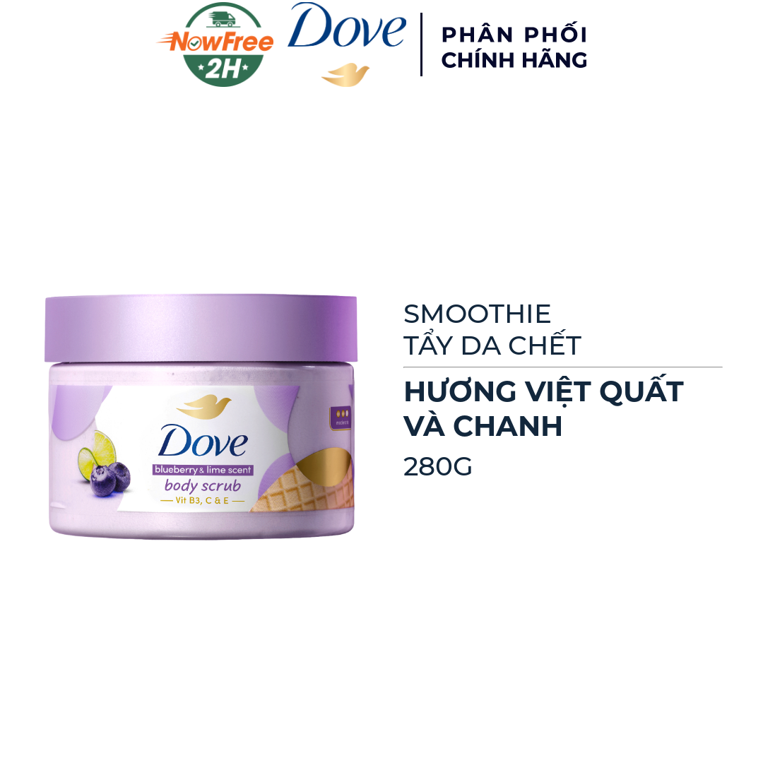 Smoothie Tẩy Da Chết Dove Hương Việt Quất & Chanh 280g
