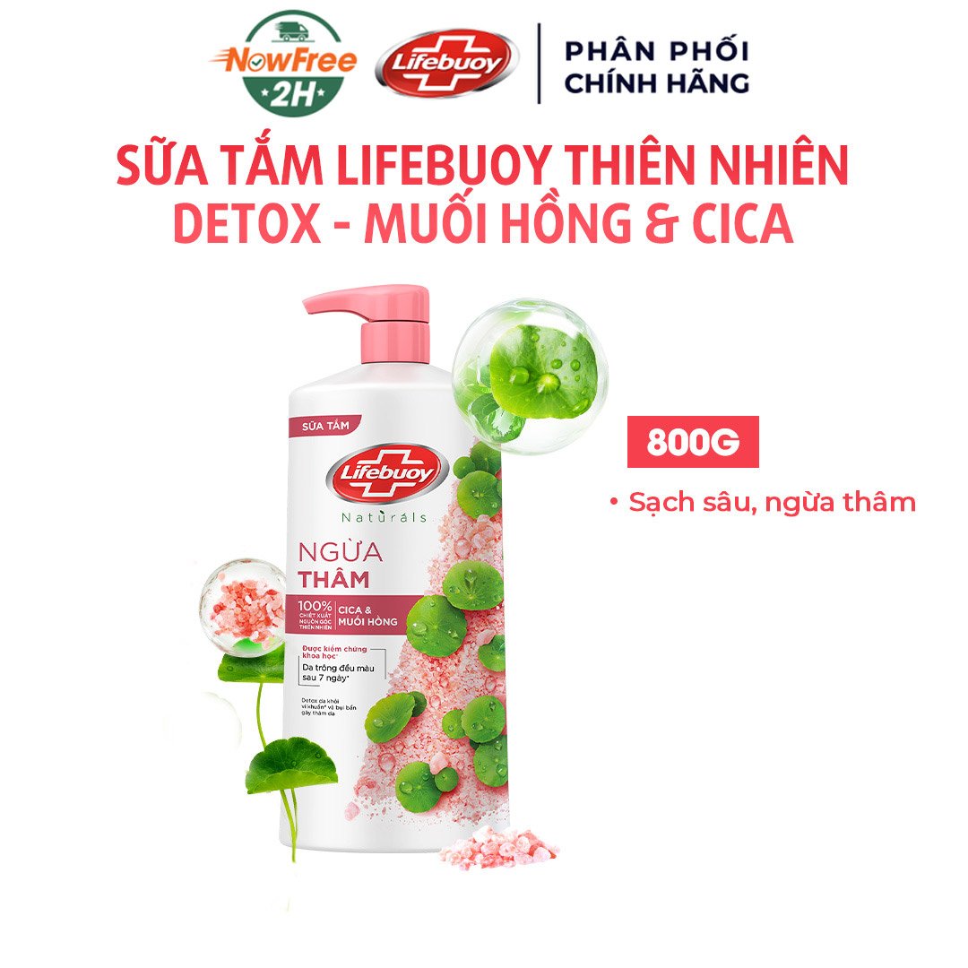 Sữa Tắm Lifebuoy Detox Muối Hồng & Rau Má 800g