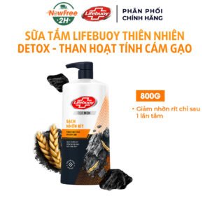Sữa Tắm Lifebuoy Detox Than Hoạt Tính & Cám Gạo Cho Nam 800g