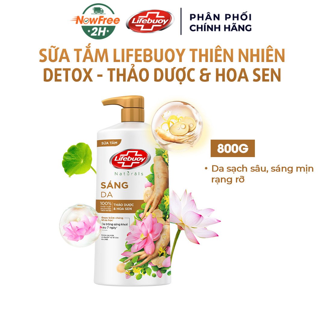 Sữa Tắm Lifebuoy Detox Thảo Dược & Hoa Sen 800g