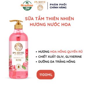 Sữa Tắm Purité Dưỡng Da Mềm Mịn Hương Hoa Hồng 1100ml