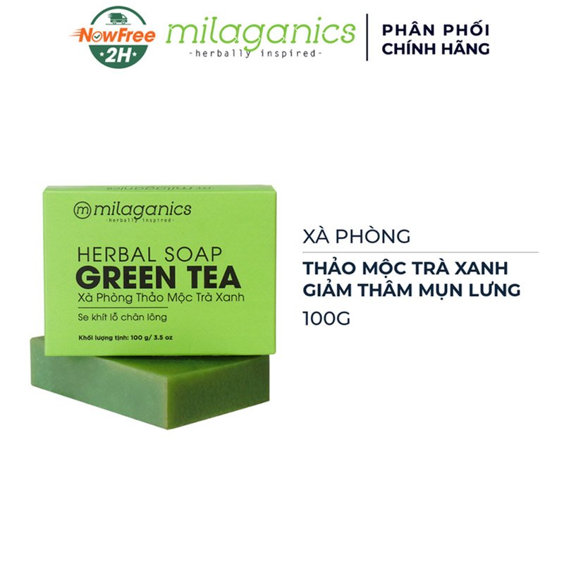 Xà Phòng Milaganics Thảo Mộc Trà Xanh 100g
