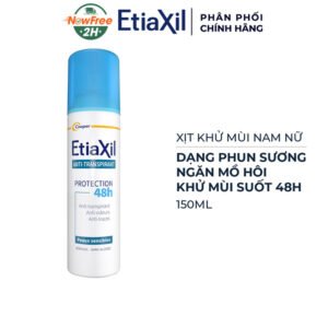Xịt Khử Mùi EtiaXil Dạng Phun Sương 48H Màu Xanh 150ml