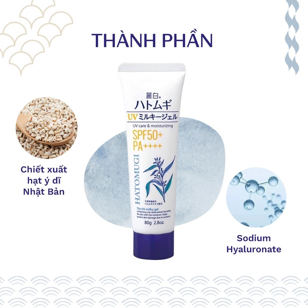 Kem Chống Nắng Hatomugi Dưỡng Ẩm & Làm Sáng Da 80g