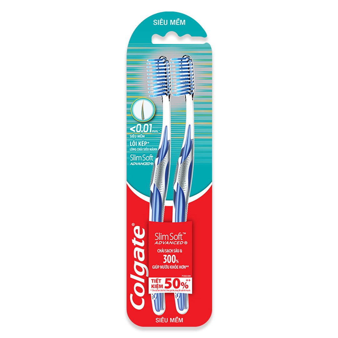 Bộ 2 Bàn Chải Đánh Răng Colgate Siêu Mảnh Chăm Sóc Nướu