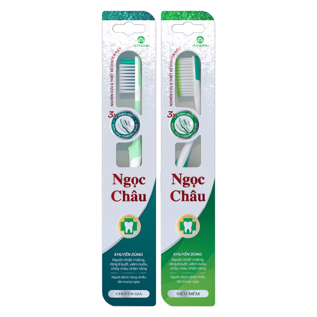 Combo 2 Bàn Chải Đánh Răng Ngọc Châu Chuyên Gia + Siêu Mềm