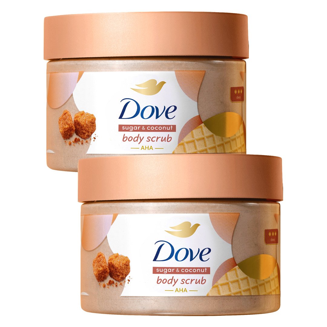 Combo 2 Smoothie Tẩy Da Chết Dove Đường Nâu & Hương Dừa 280g (Mẫu Mới)