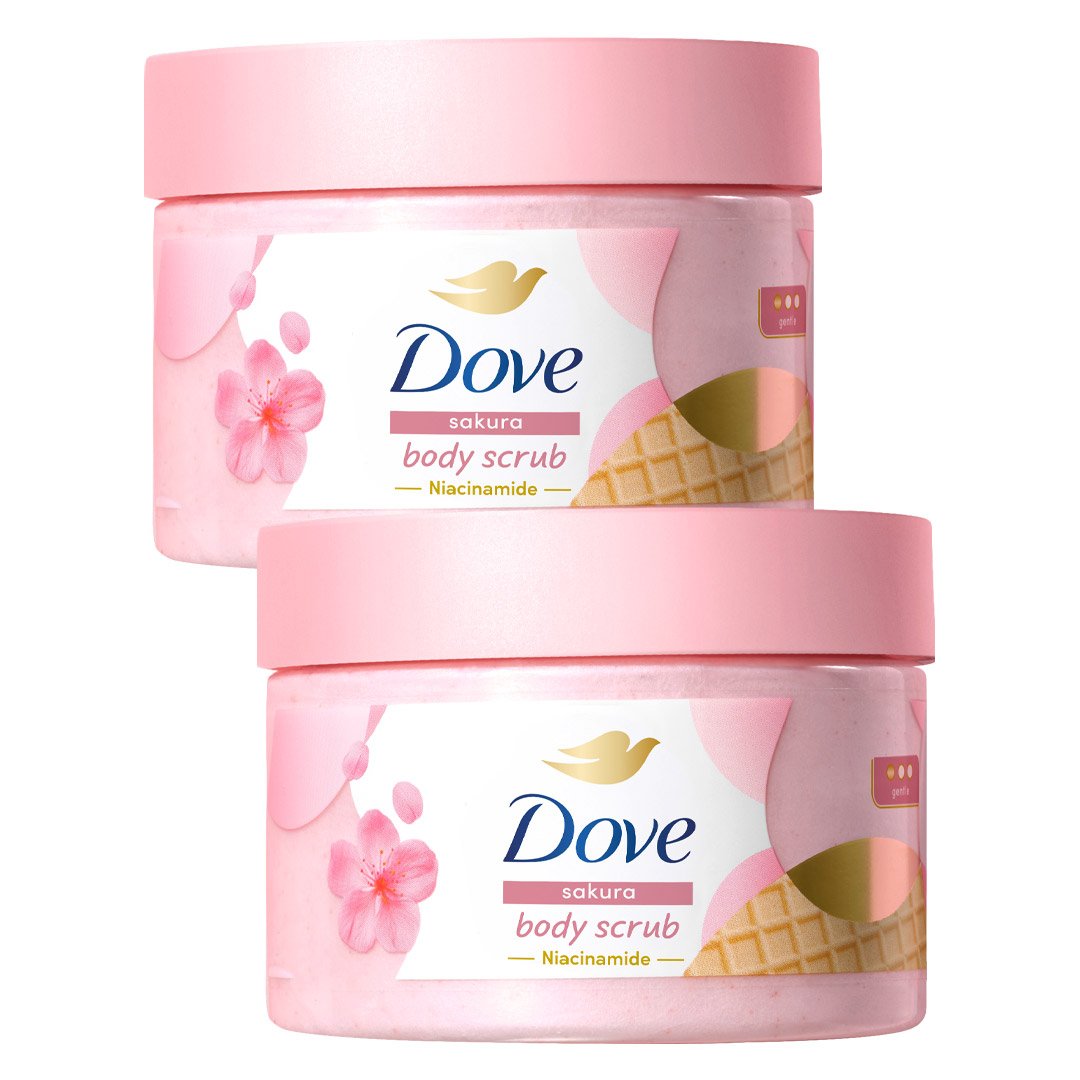 Combo 2 Smoothie Tẩy Da Chết Dove Hương Hoa Anh Đào 280g (Mẫu Mới)