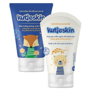 Combo Kutieskin Kem Dưỡng Ẩm Hàng Ngày Cho Bé 30g + Kem Bôi Dịu Da Mẩn Ngứa, Hăm Cho Bé 30g