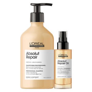 Combo L'Oréal Professionnel Dầu Gội 500ml + Dầu Dưỡng Tóc 90ml Phục Hồi Hư Tổn