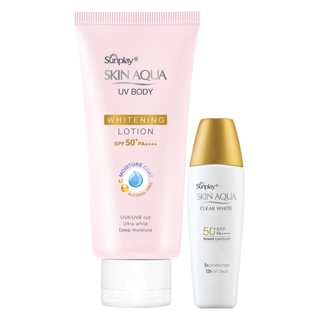 Combo Sunplay Lotion Chống Nắng Dưỡng Thể 150g + Sữa Chống Nắng Dưỡng Sáng Mịn 25g
