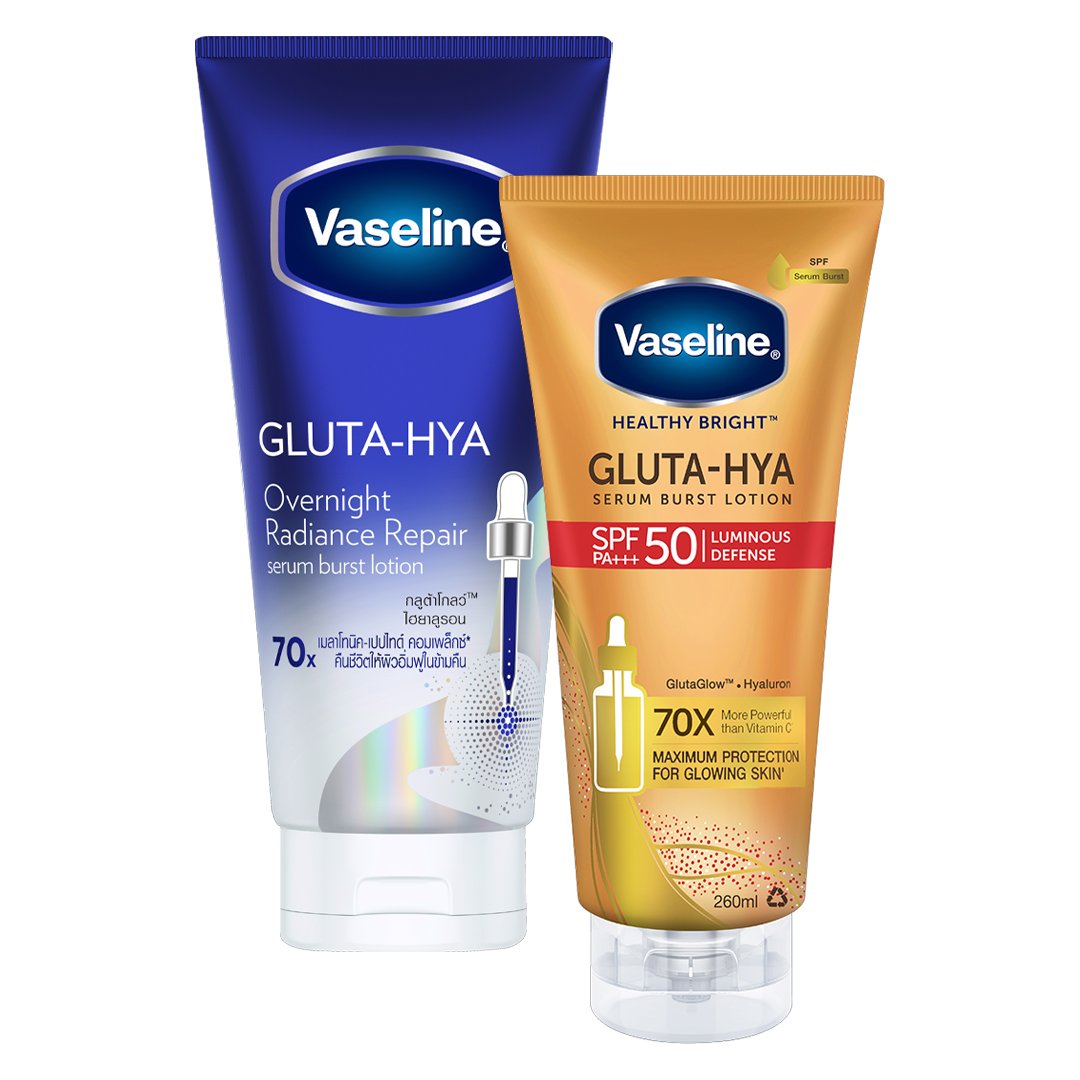 Combo Vaseline Mặt Nạ Serum Dưỡng Thể Căng Mướt 300ml (Mới) + Serum Dưỡng Thể Chống Nắng Phổ Rộng SPF50 PA+++ 260ml