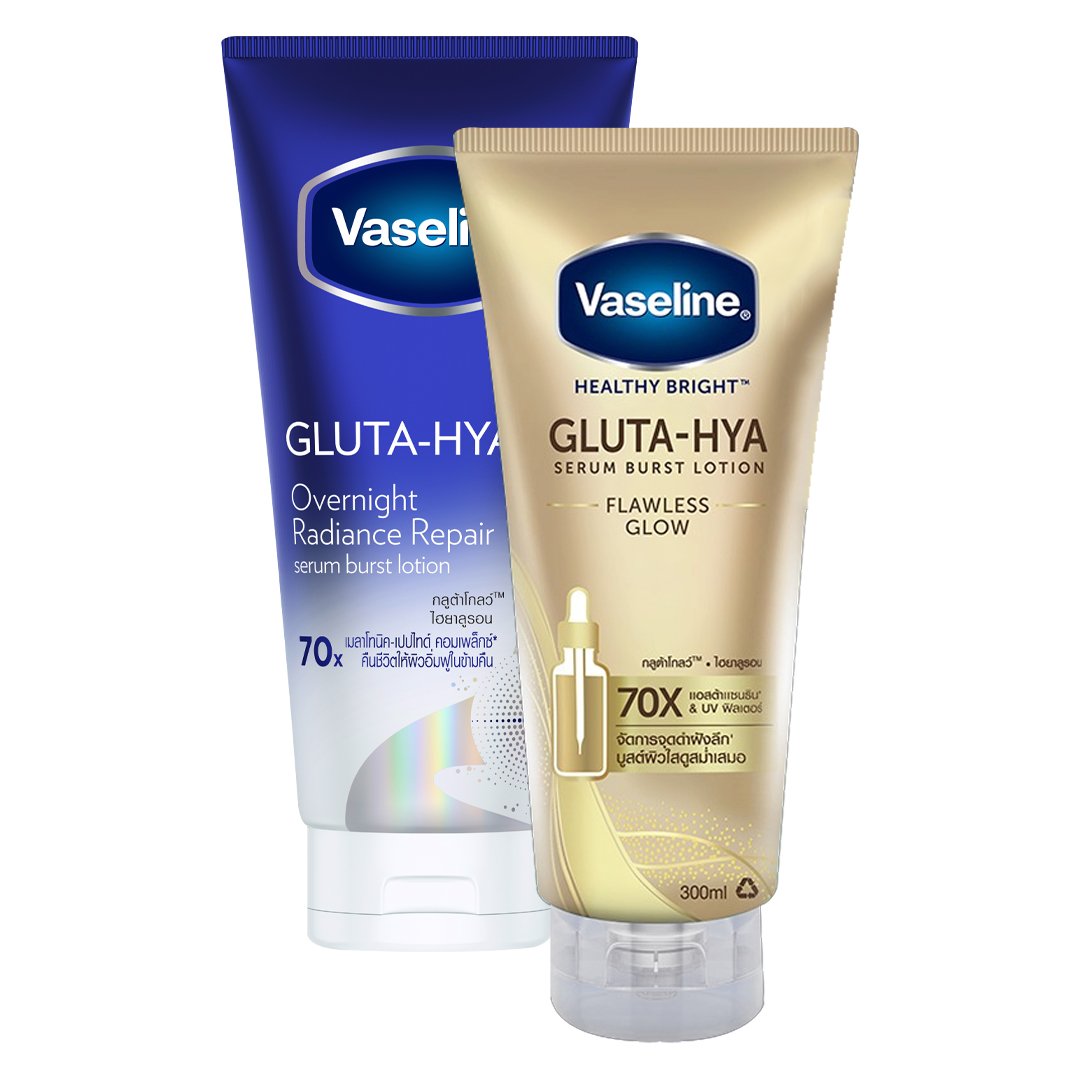Combo Vaseline Mặt Nạ Serum Dưỡng Thể Căng Mướt 300ml (Mới) + Sữa Dưỡng Thể Bảo Vệ Sáng Mịn Ban Ngày 300ml (Mới)
