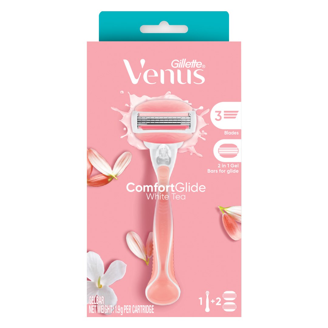 Dao Cạo Nữ Gillette Venus Hoa Trà Trắng (1 Cán + 2 Lưỡi)