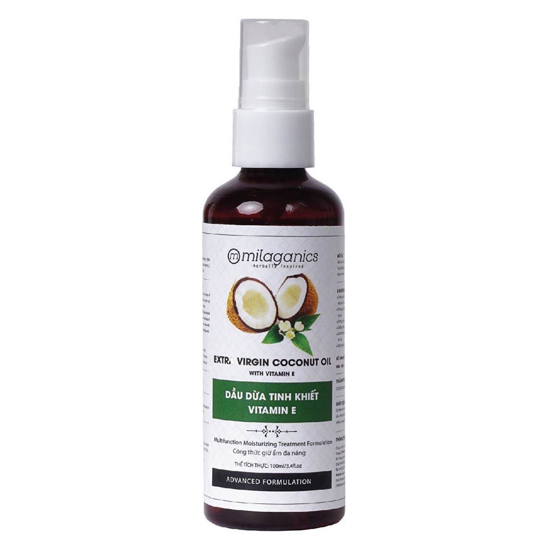 Dầu Dừa Milaganics Tinh Khiết Vitamin E 100ml