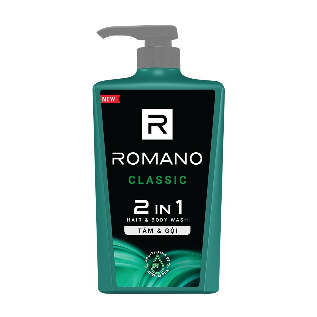 Tắm Gội 2 Trong 1 Romano Hương Nước Hoa Classic 650g