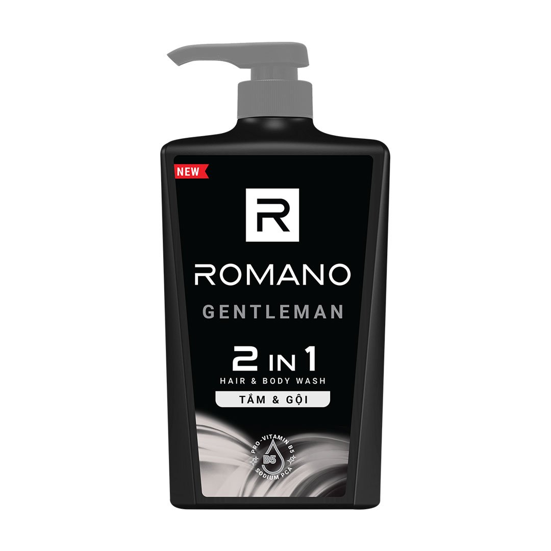 Tắm Gội 2 Trong 1 Romano Hương Nước Hoa Gentleman 650g