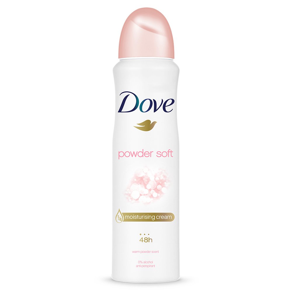Xịt Khử Mùi Dove Dưỡng Da Sáng Mịn Hương Phấn Thơm 135ml