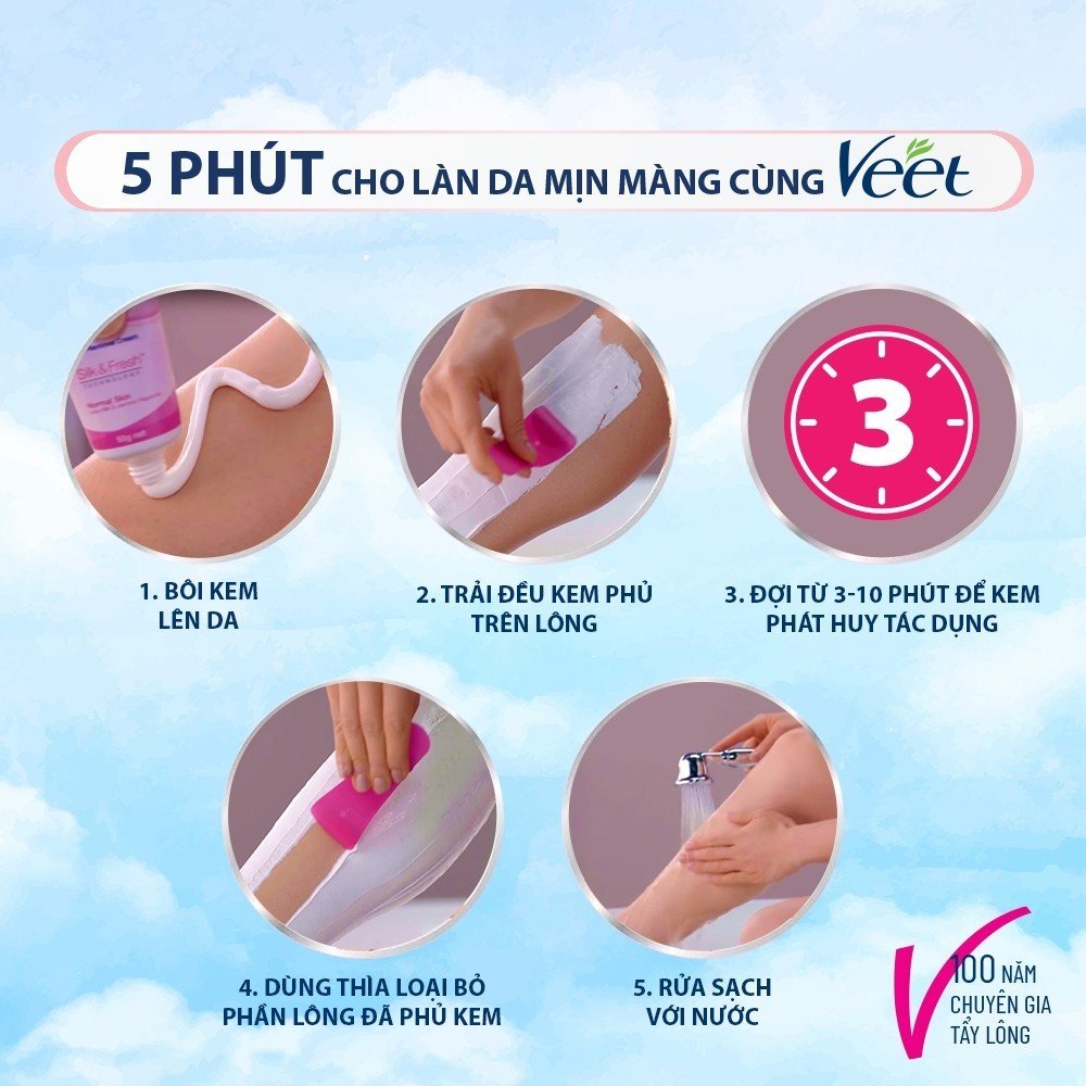 Kem Tẩy Lông Veet Pure Dành Cho Da Nhạy Cảm 100g (Mới)