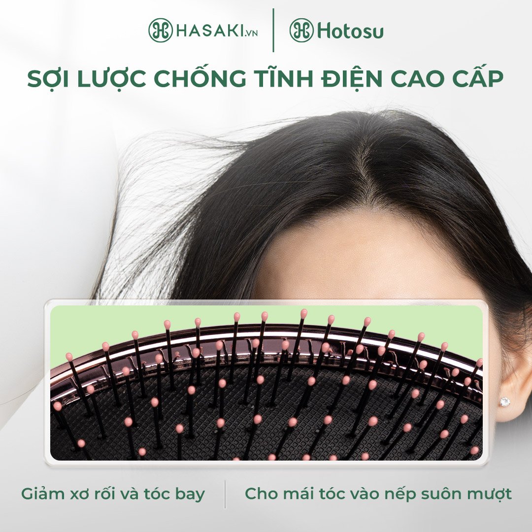 Lược Gỡ Rối Hotosu Giảm Gãy Rụng Làm Phồng Tóc - Màu Đen