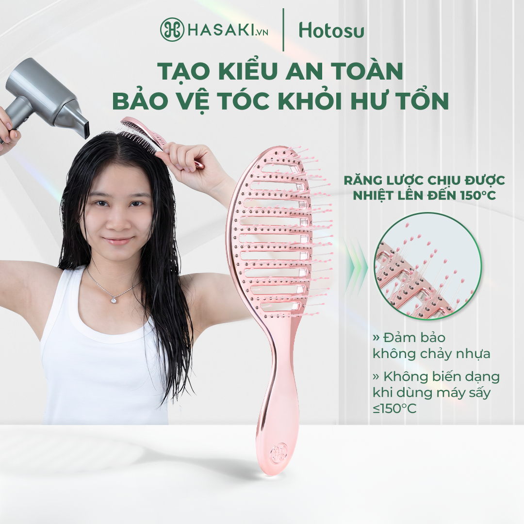 Lược Gỡ Rối Tóc Ướt Hotosu Giảm Rụng Tóc, Màu Ngọc Trai