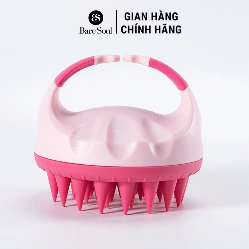 Lược Gội Đầu BareSoul Massage Đầu, Ngừa Rụng Tóc Màu Hồng