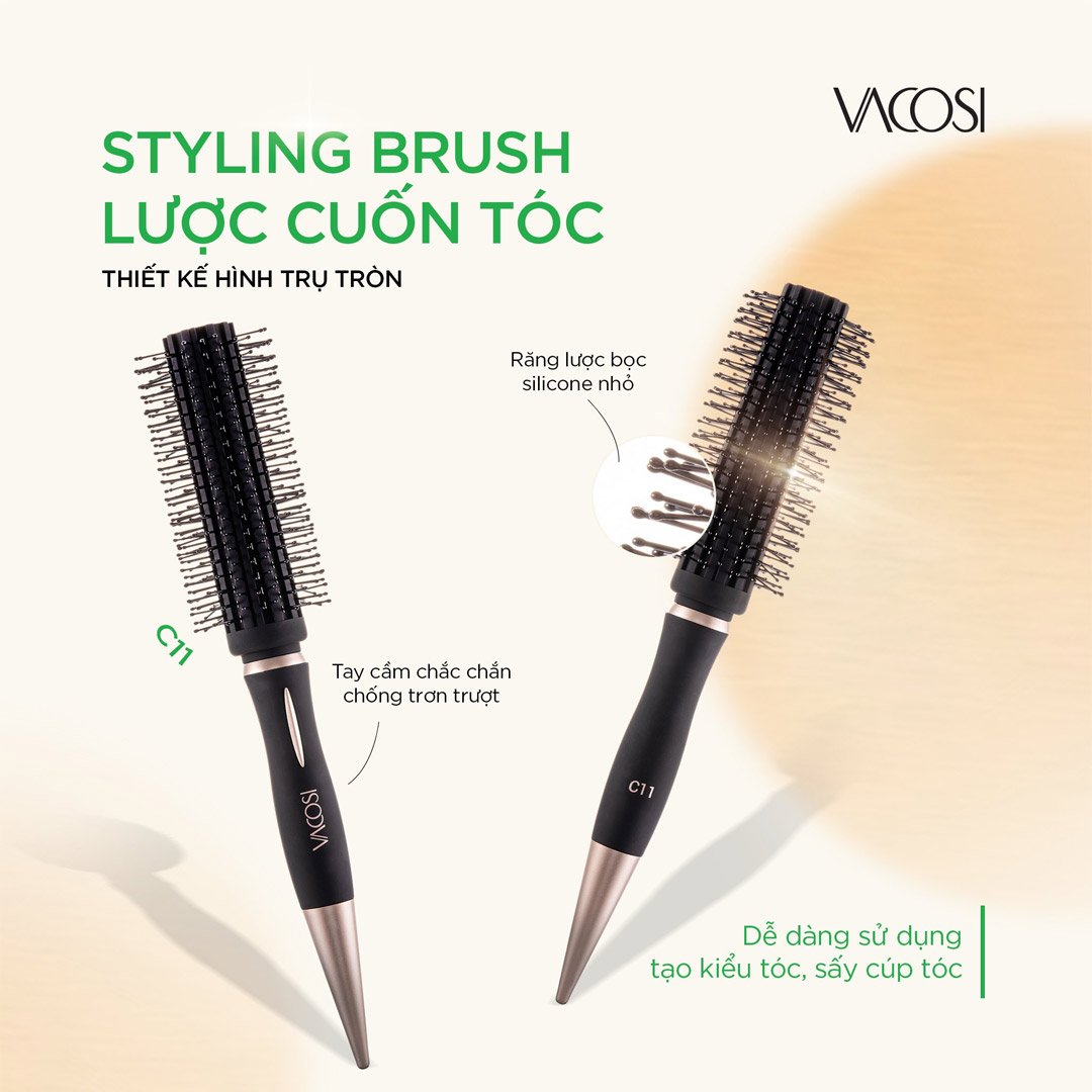 Lược Tròn Vacosi Tạo Kiểu & Phồng Tóc C11