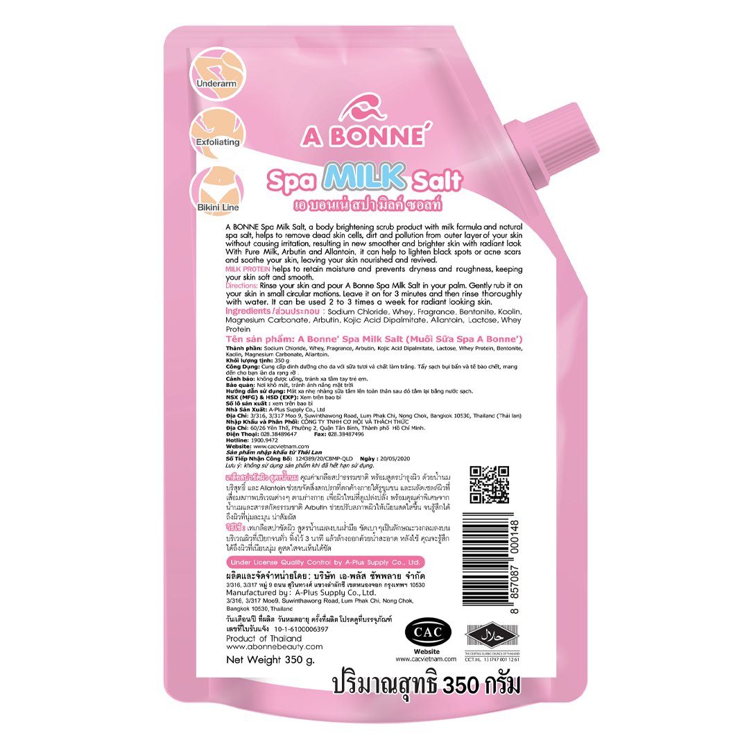 Combo 6 Muối Tắm A Bonne Sữa Bò Làm Sáng & Mềm Mịn Da 350g