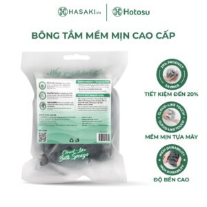 Combo Hotosu Bông Tắm Mềm Mịn (Màu Xám) + Lược Gội Đầu Massage Cao Cấp (Màu Xanh)