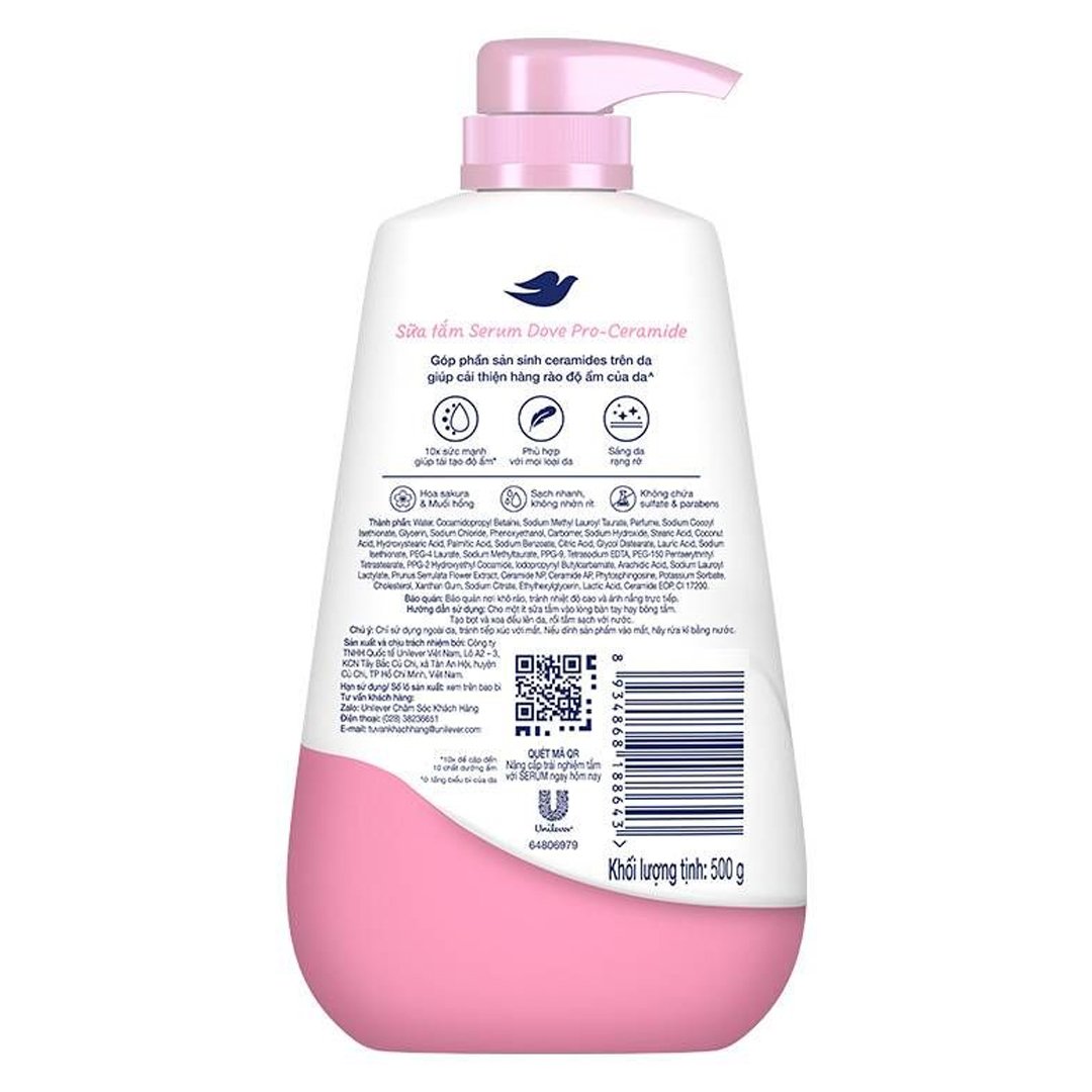 Sữa Tắm Dưỡng Thể Dove Sáng Da Rạng Rỡ 500g