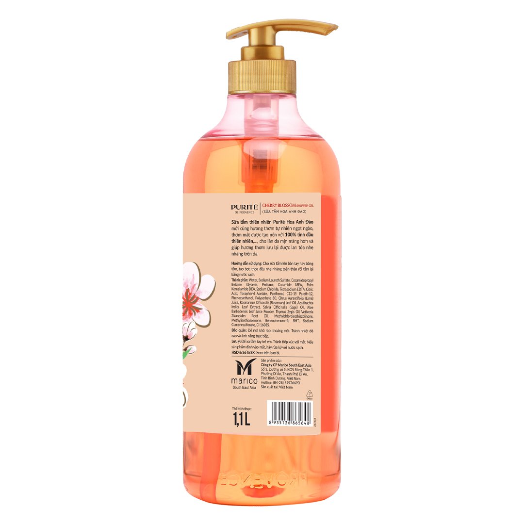Sữa Tắm Purité Sáng Mịn Da Hương Hoa Anh Đào 1100ml