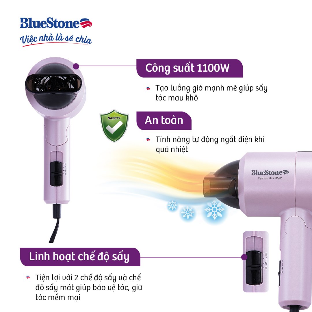 Máy Sấy Tóc BlueStone HDB-1827 Công Suất 1100W