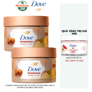 Combo 2 Smoothie Tẩy Da Chết Dove Đường Nâu & Hương Dừa 280g (Mẫu Mới)