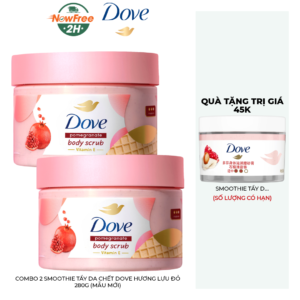 Combo 2 Smoothie Tẩy Da Chết Dove Hương Lựu Đỏ 280g (Mẫu Mới)