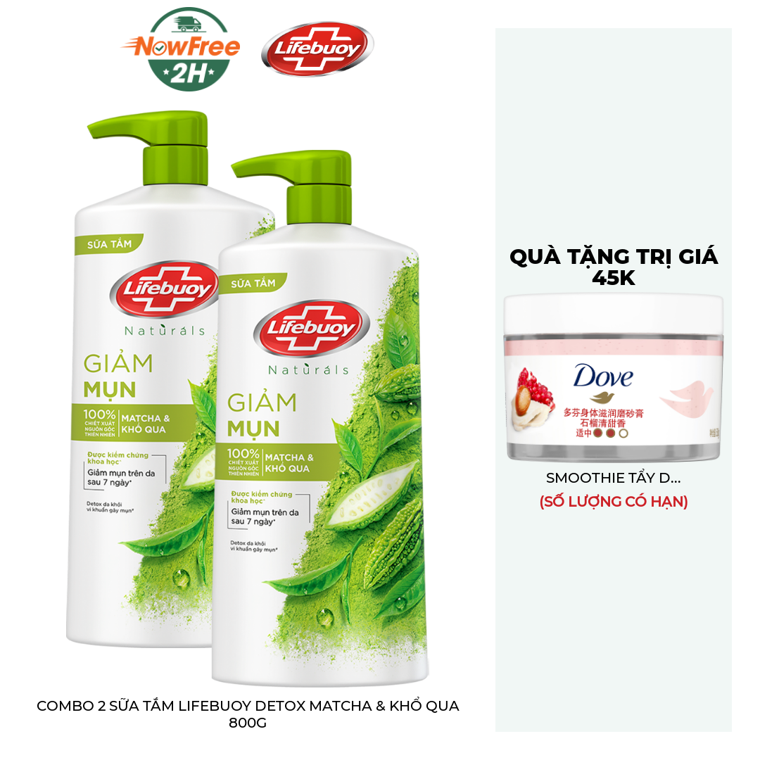 Combo 2 Sữa Tắm Lifebuoy Detox Matcha & Khổ Qua 800g